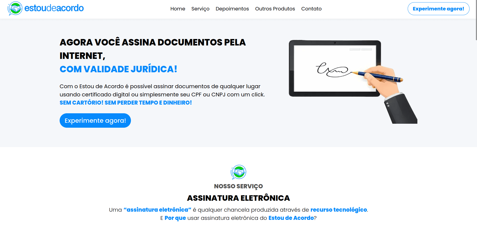 Capa do projeto Estou de Acordo